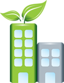 green buildings icon